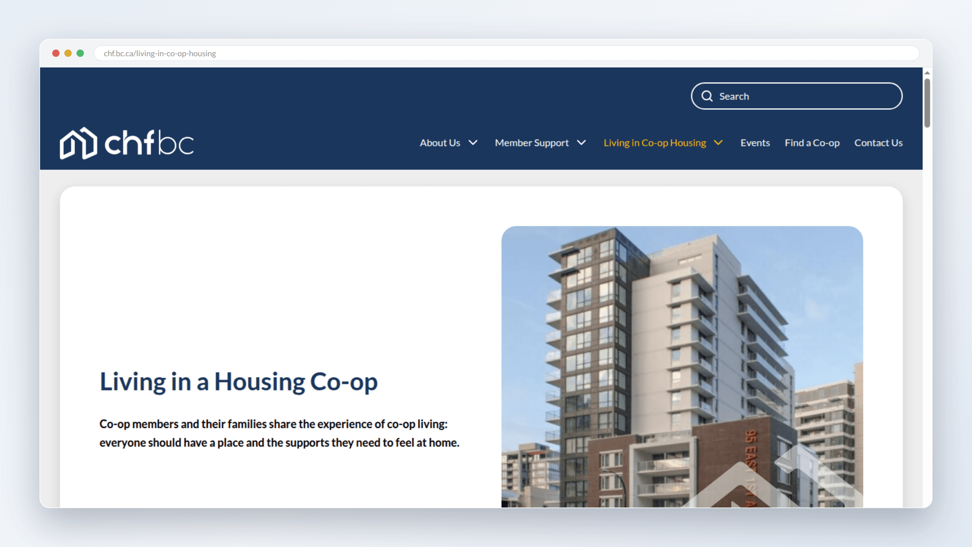 A rebuilt Living in Co-op Housing page
