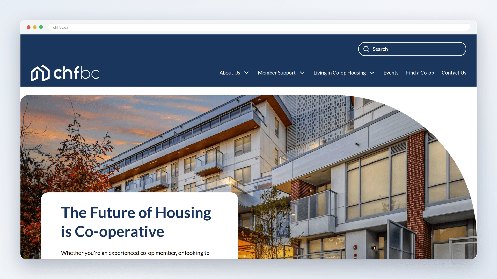 The new CHF BC home page