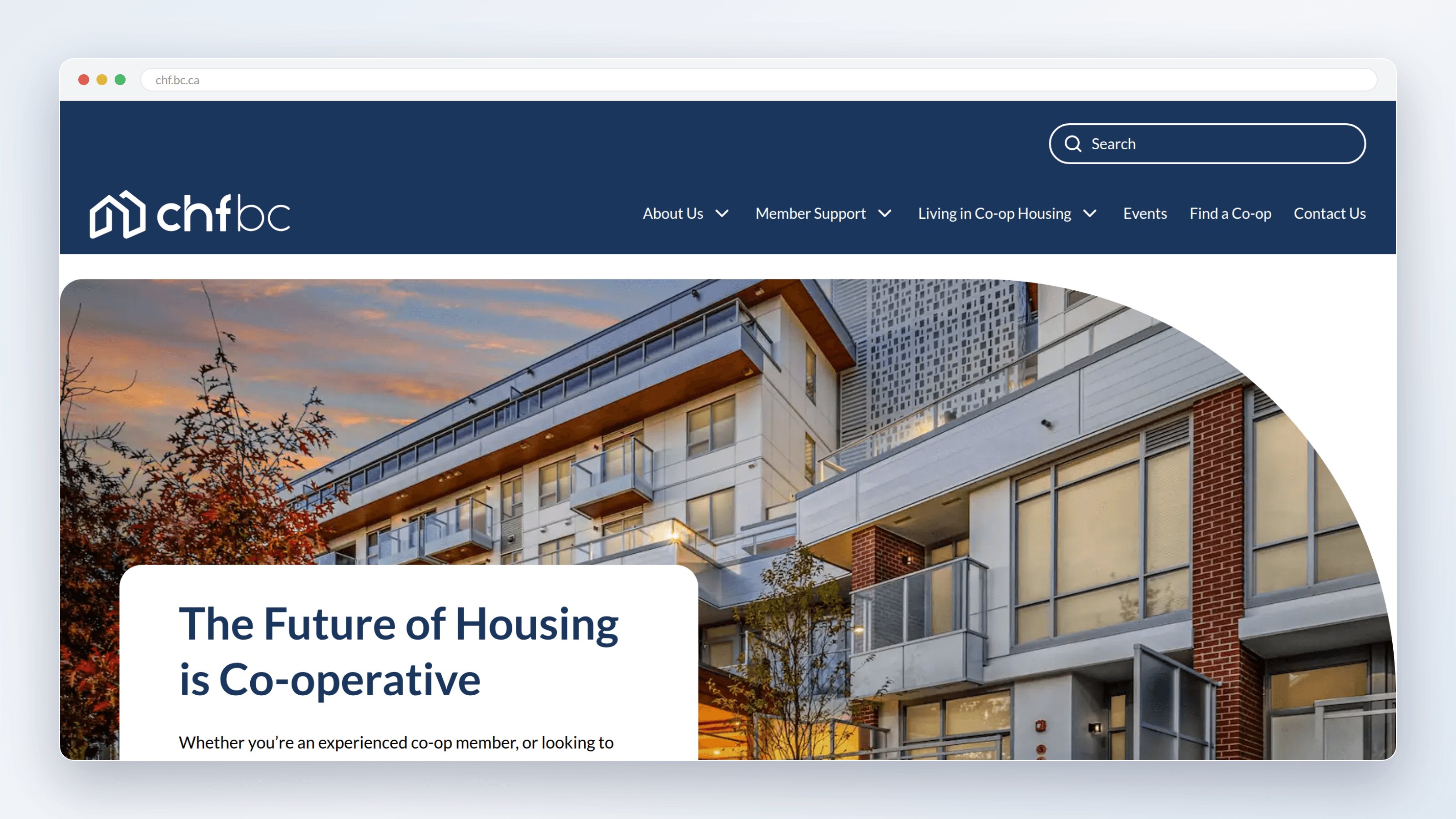 The new CHF BC home page