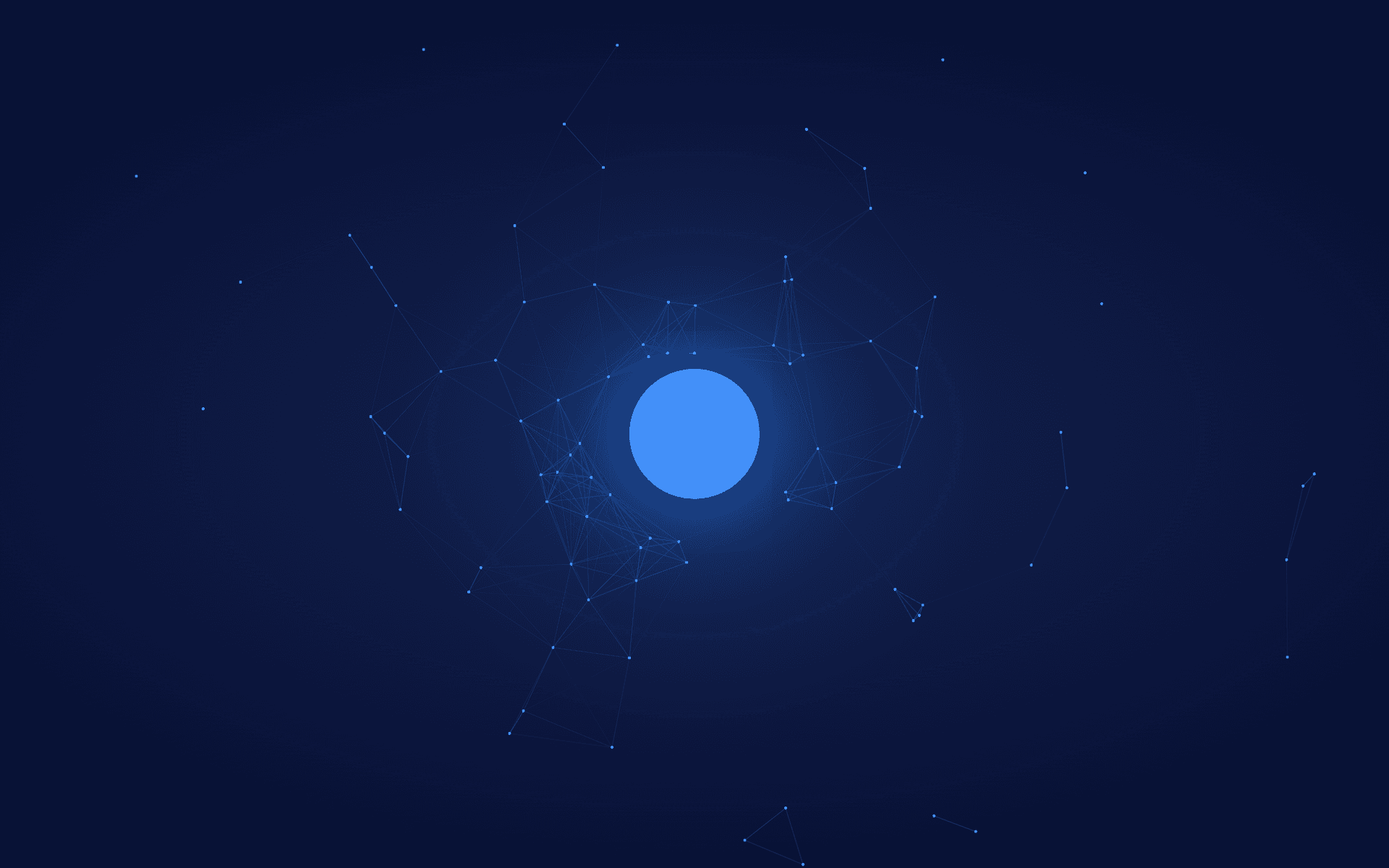 ERP-One brand mark on a glowing node field