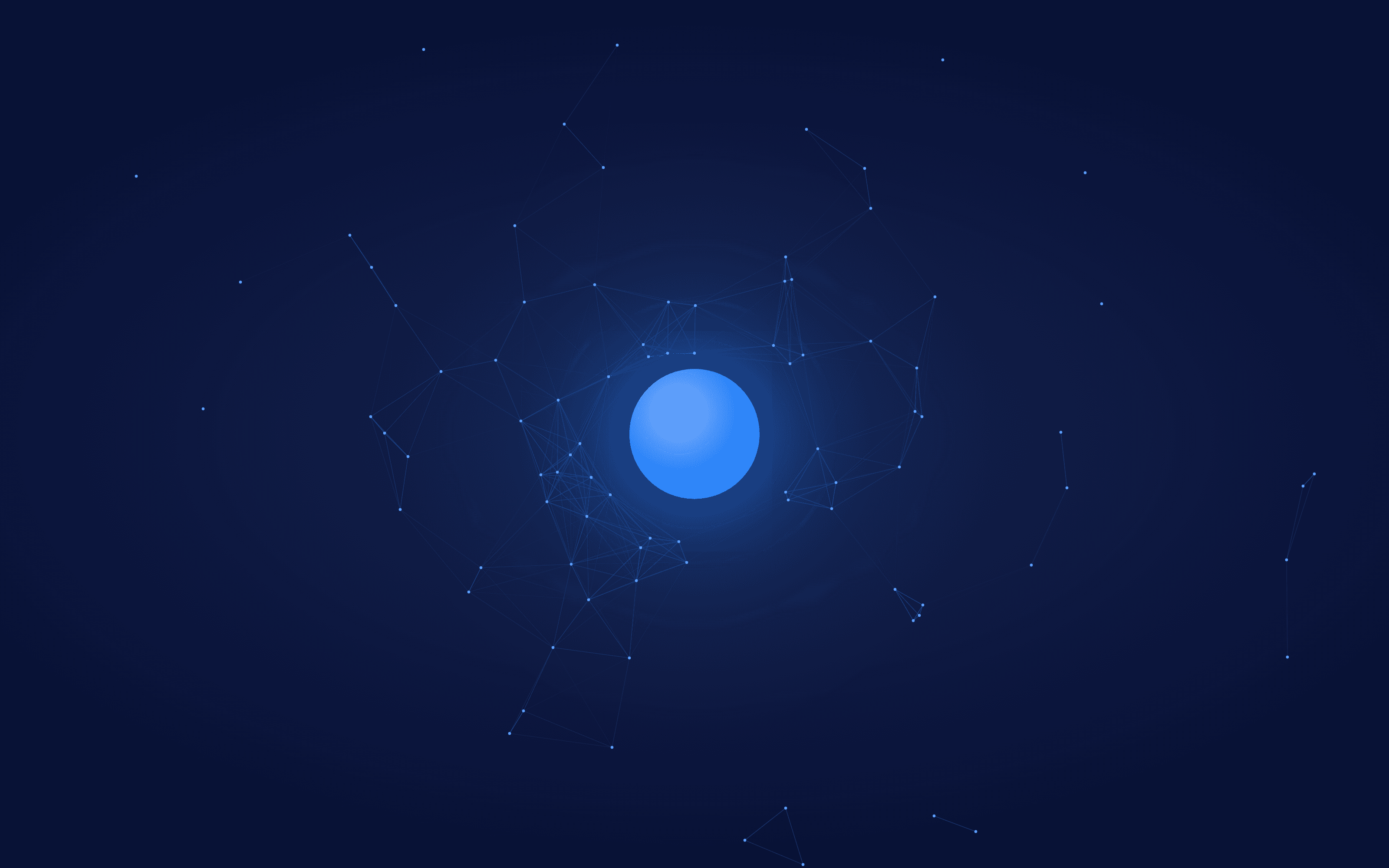ERP-One brand mark on a glowing node field