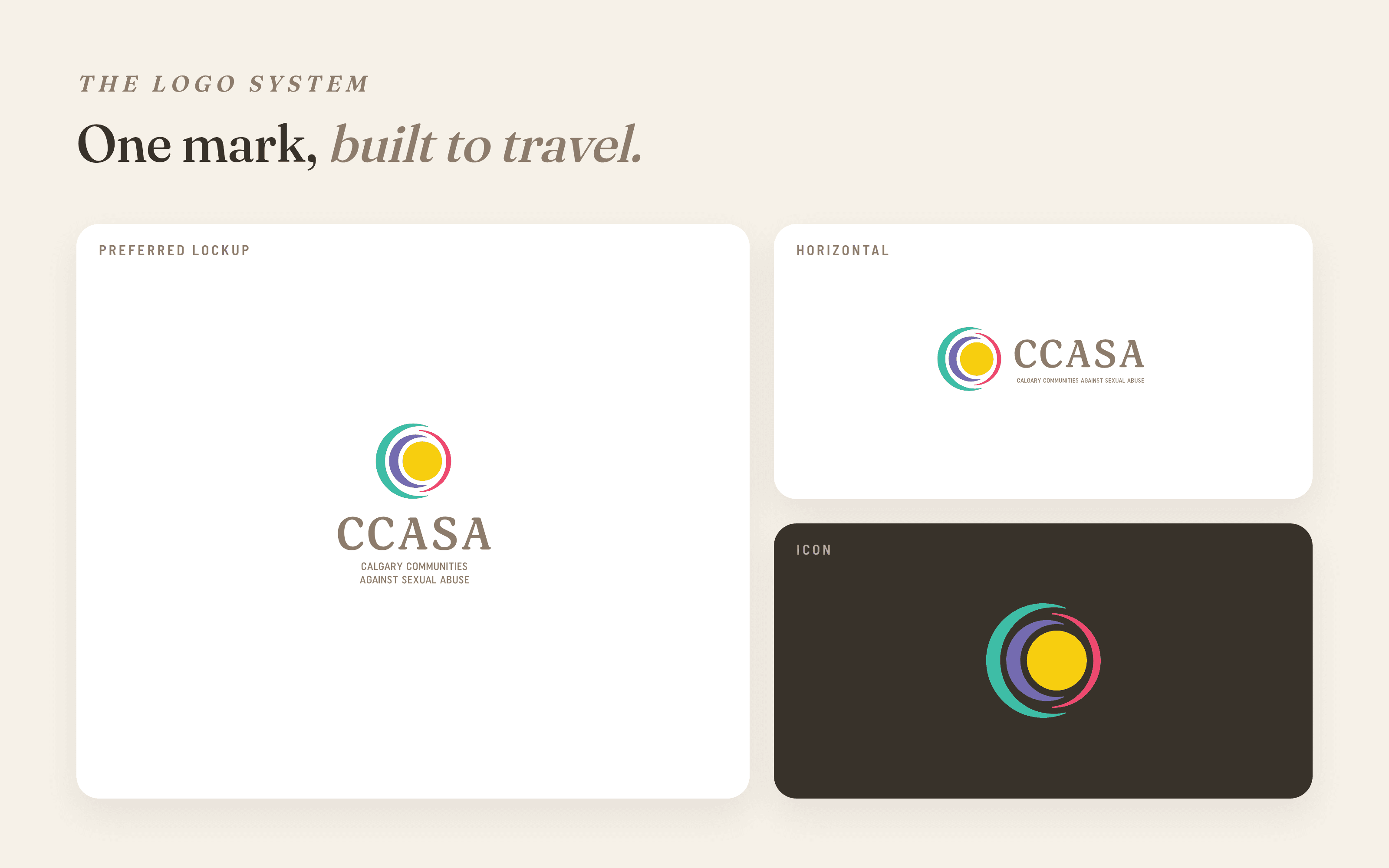 The CCASA logo system: preferred, horizontal and icon lockups