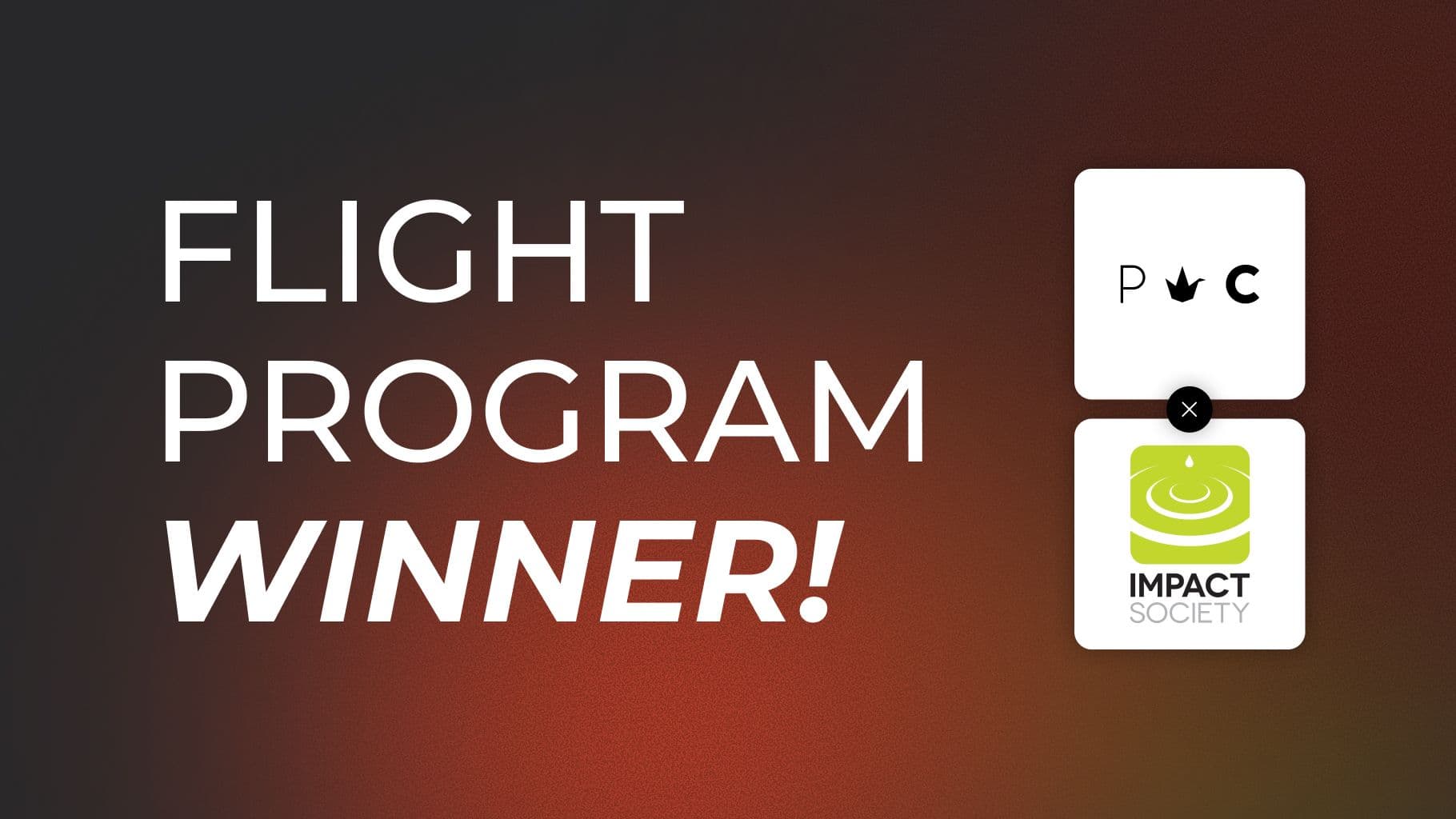 Flight Program Winner! Paper Crane and Impact Society logos