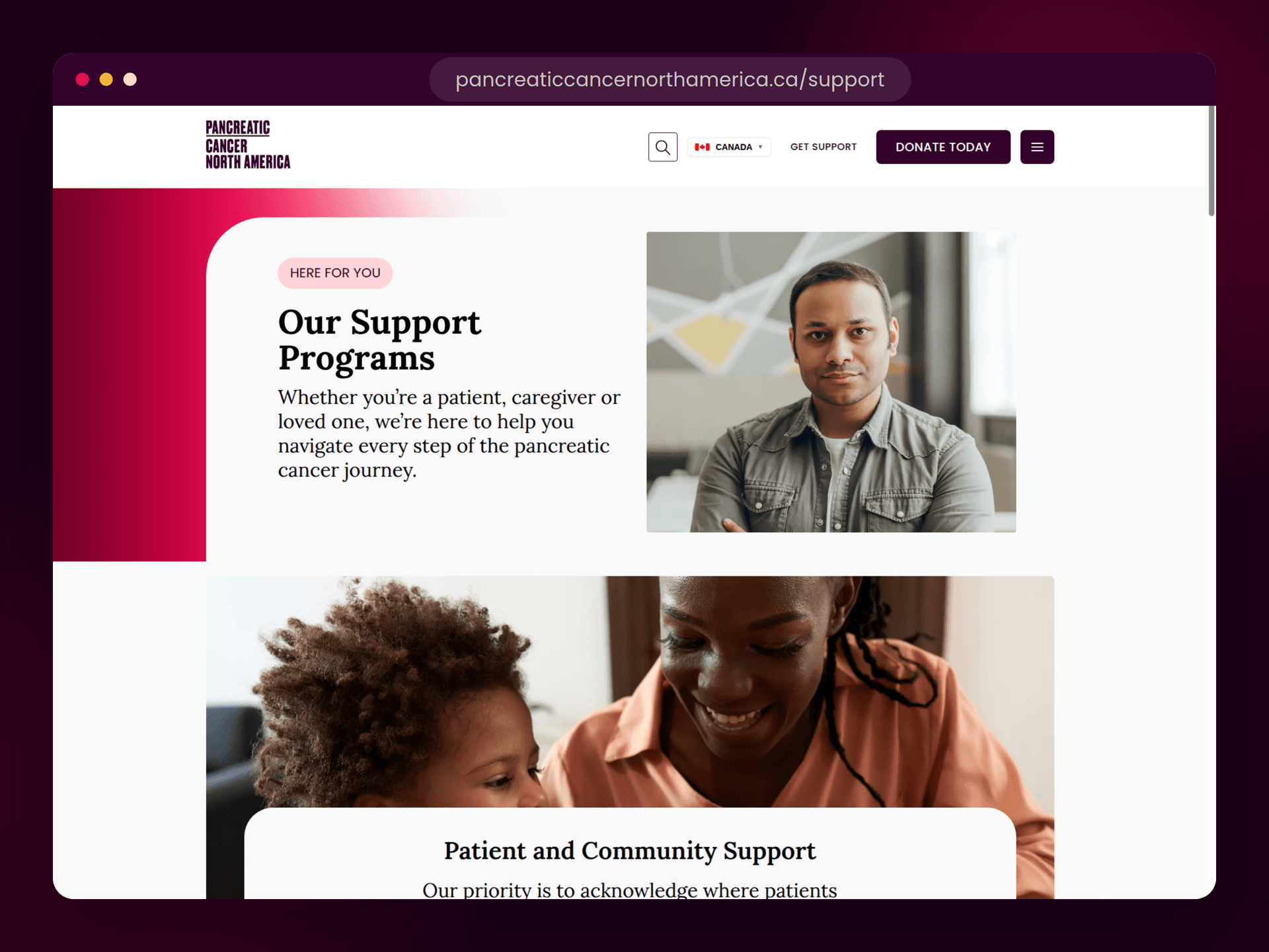 PCNA Our Support Programs page