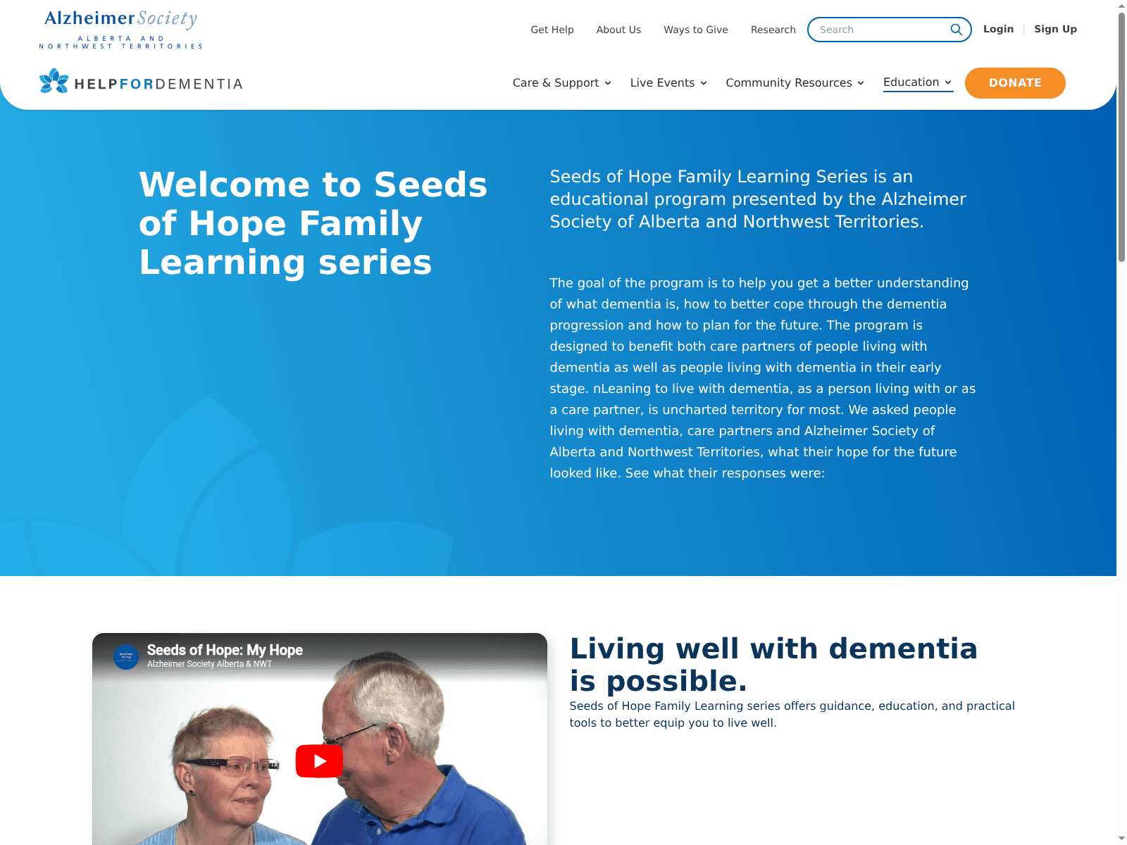 A course page from the Seeds of Hope family learning series
