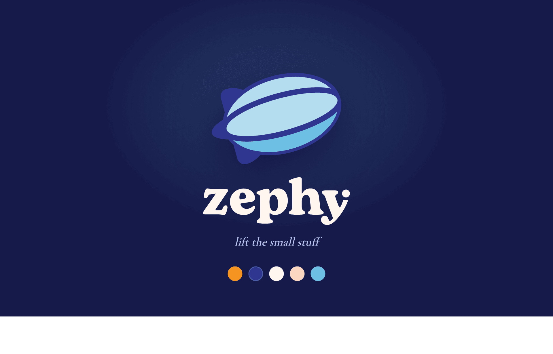 The Zephy airship and wordmark lockup