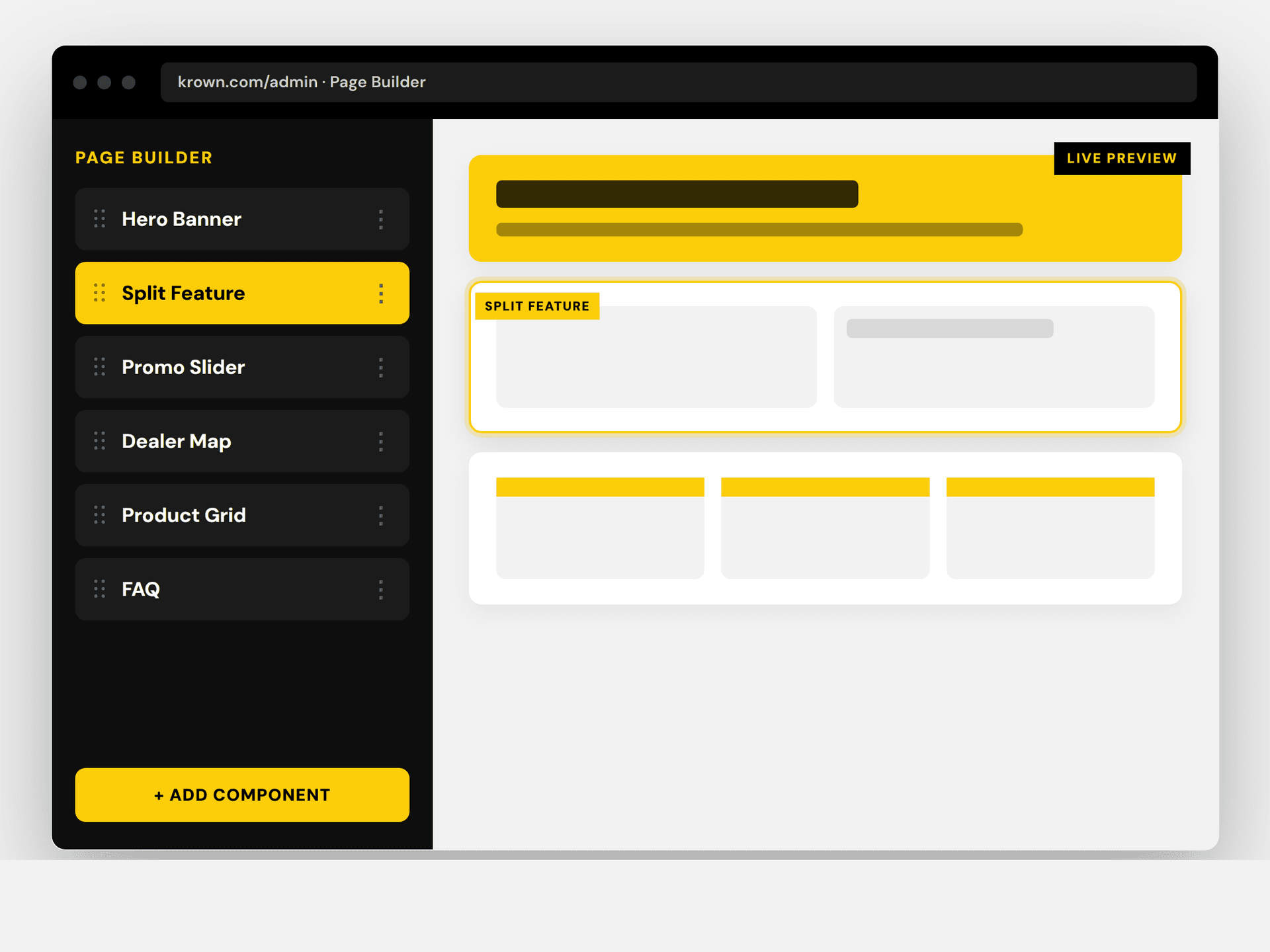 The visual page builder in Sanity