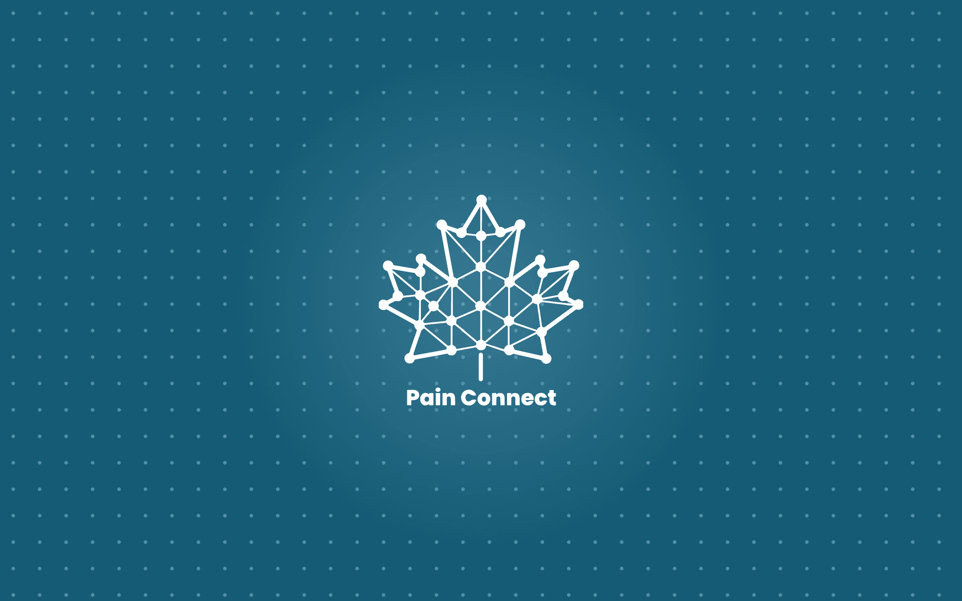 The Pain Connect maple leaf network mark on deep teal