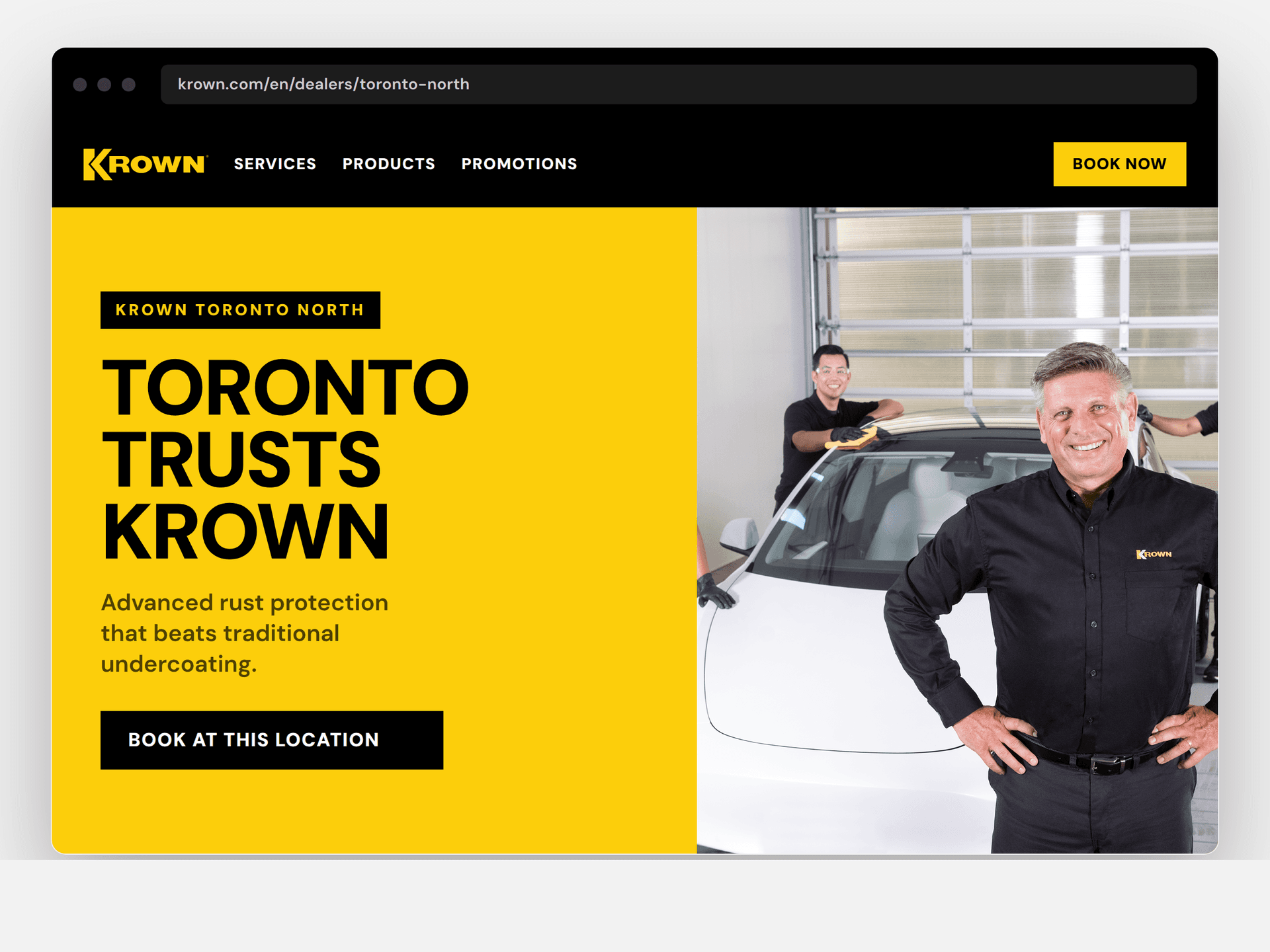 A localized Krown dealer microsite